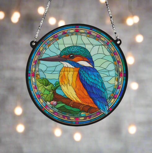 Kingfisher Stained Glass Effect Suncatcher